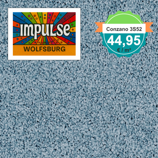 Vorwerk Teppichboden Conzano 3S52 blau – Quadratformat, klassischer Teppichboden in kräftigem Blauton, nur 44,95 €